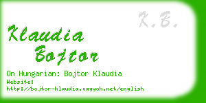 klaudia bojtor business card